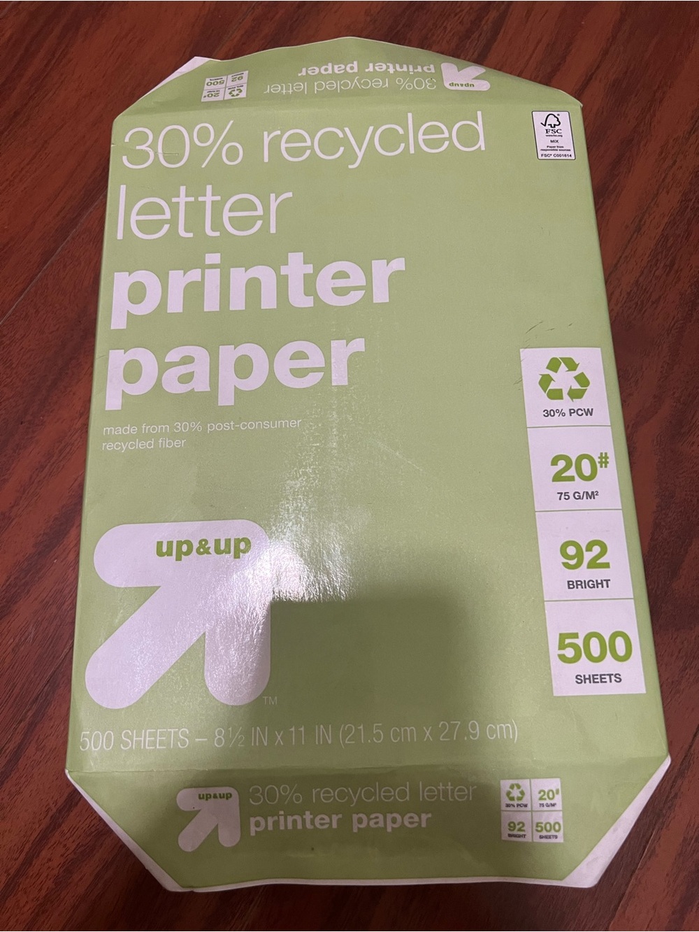 30% recycled letter printer paper
